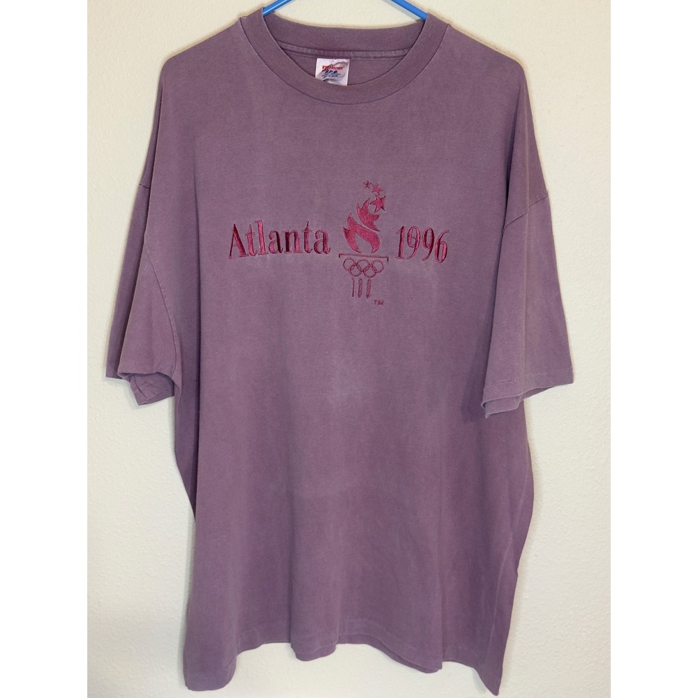 Vintage 1996 Atlanta Olympics Hanes PFD T-Shirt Purple Single Stitch XL